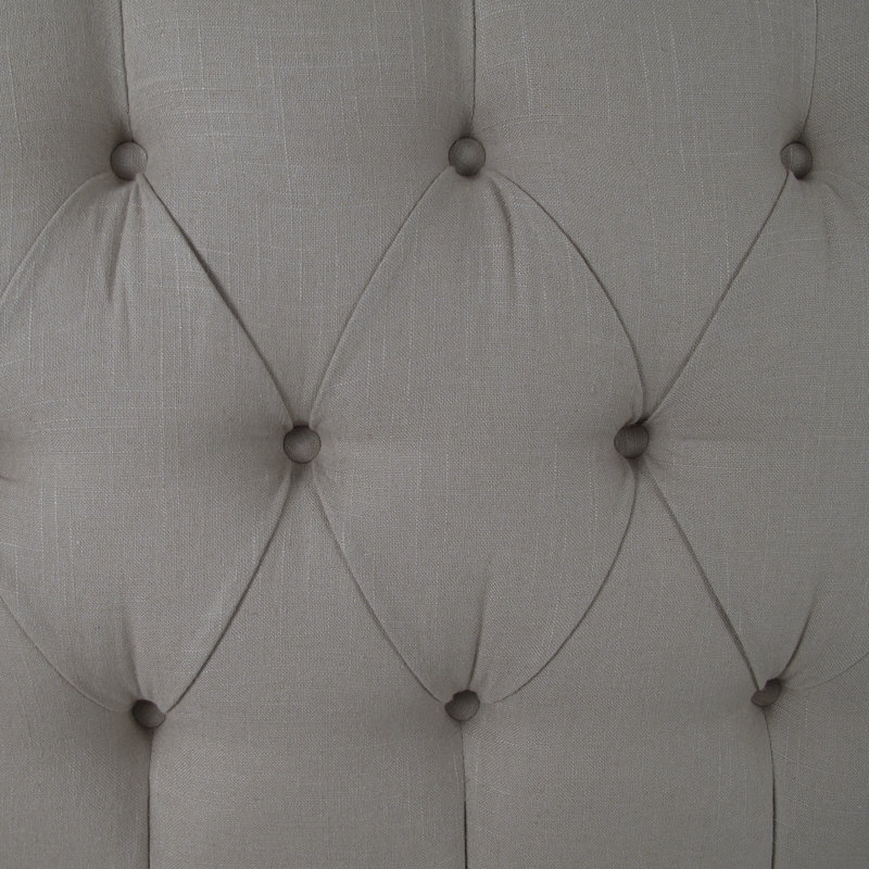 Upholstered Wingback Bed, Queen, Classic Grey Linen