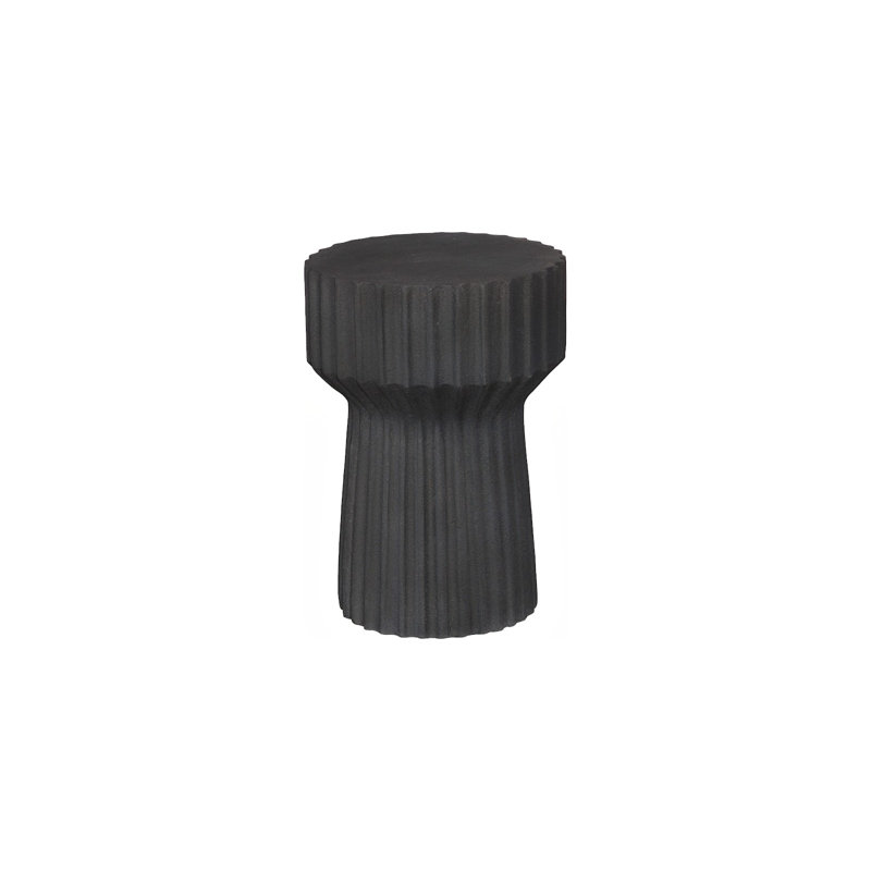 Vetra Side Table, Charcoal Stone, Black