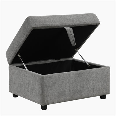 26.6" Ottoman Movable Storage Ottoman Footrest For Living Room, Bedroom, Gray