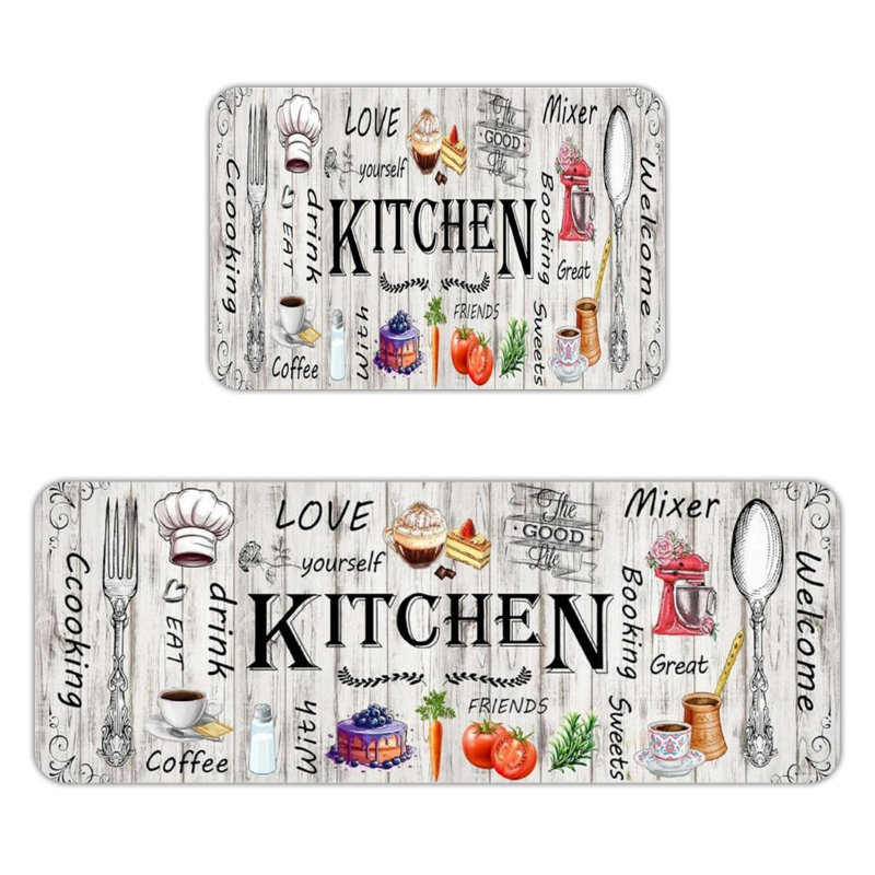 Pour la cuisine et la salle de lavage, tapis de flanelle 2 pièces