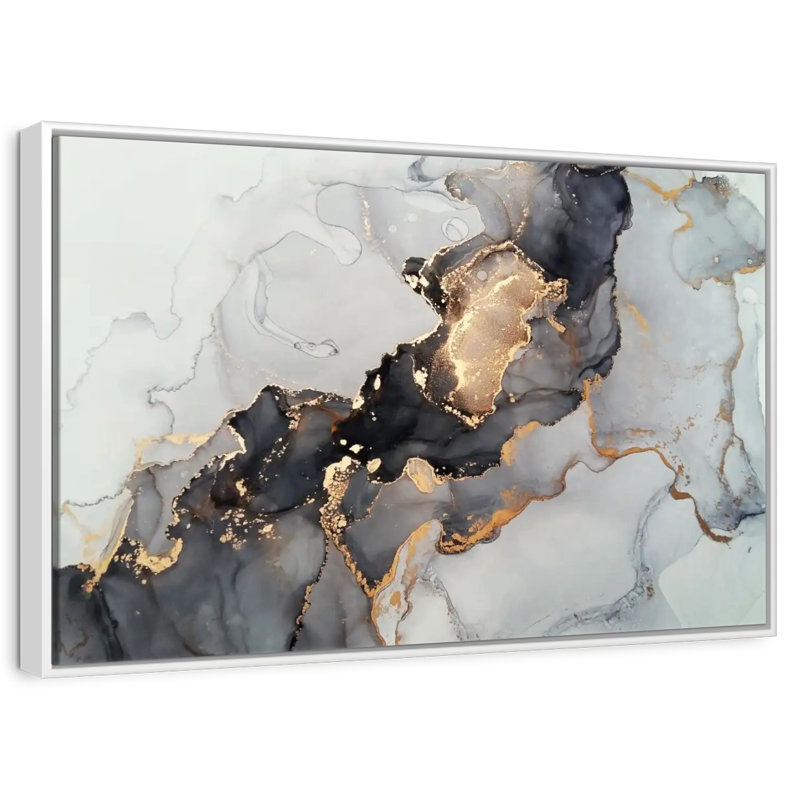 Luxury Abstract, 25" X 17", Floating Frame White
