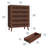 5 Drawers Dresser For Bedroom, Mid Century Modern Slatted Dresser, Wood Chest Of Drawers Organizer For Bedroom, Living Room, Hallway, Closet, Walnut-178362572