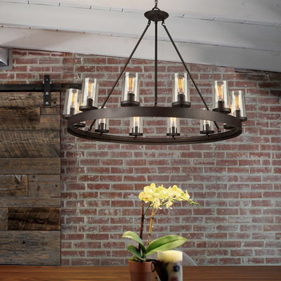 Aadhvik 12 - Light Dimmable Cylinder Chandelier