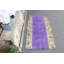 Petit tapis turc rétro de style Oushak délavé pour entrée avec patchwork et laine mauve