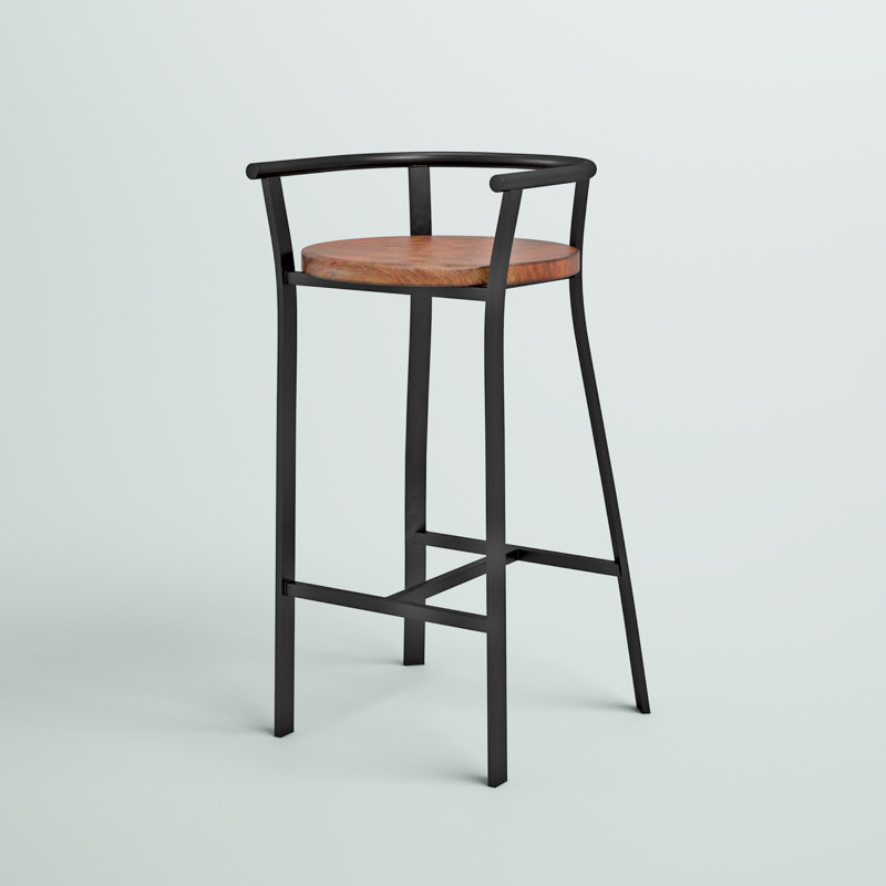 Goetsch Counter Stool with Metal Frame, Bar Stool (30” Seat Height), Rustic Oak