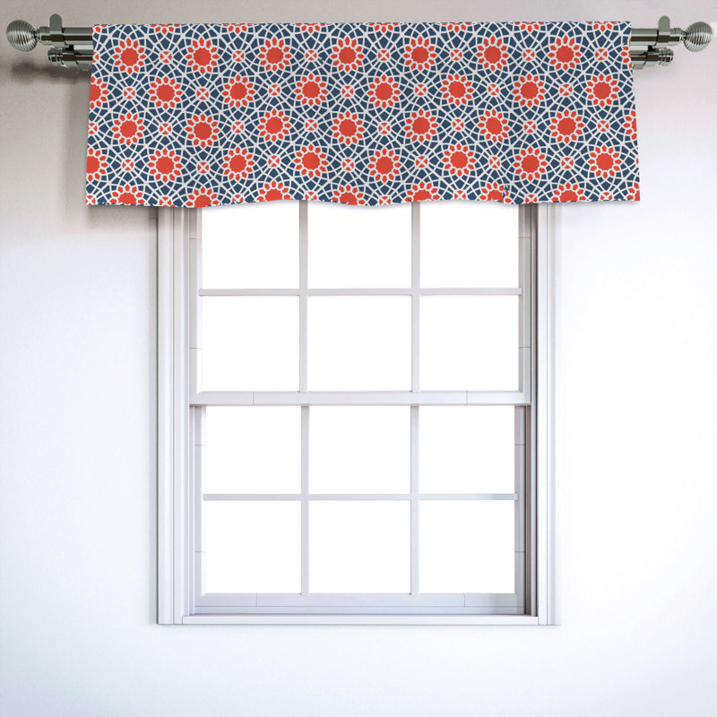 Sateen Floral Ruffled Window Valance
