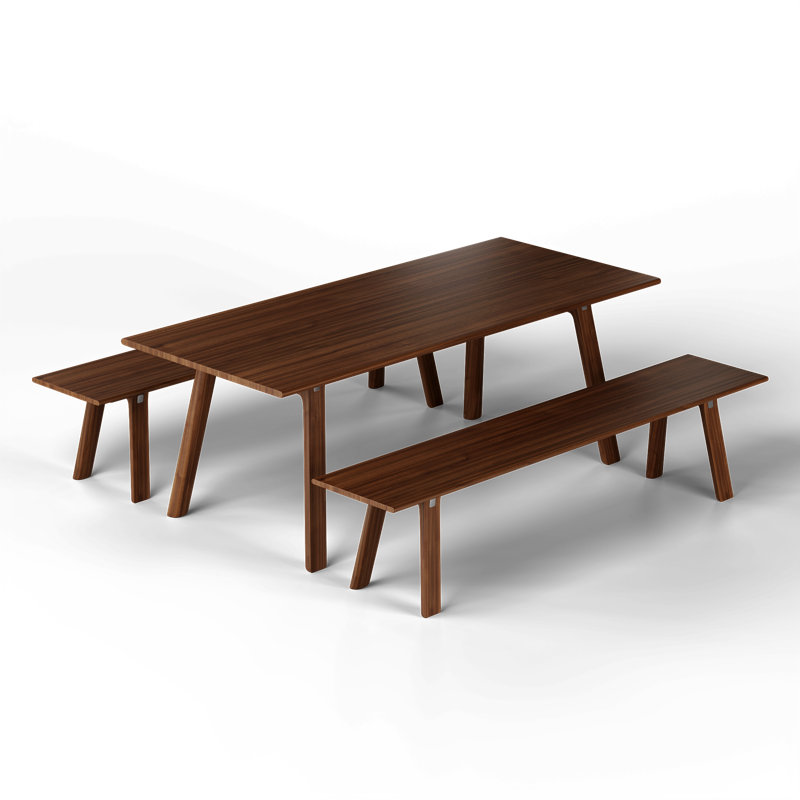 T & B Solid Oak Dining Table, Walnut Dark