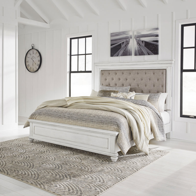Atas Upholstered Panel Bed, King