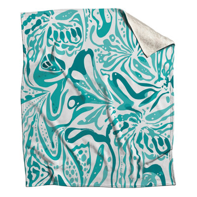 Couvertures florales abstraites turquoise