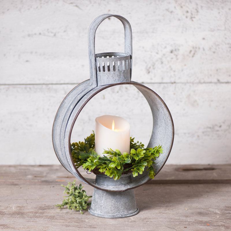 17'' H Metal Tabletop Lantern