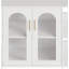 Ensemble de 2 armoires de rangement blanches de 40 po avec porte et tablettes en verre