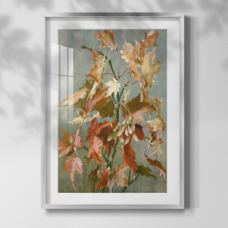 Automne antique II, Papier avec cadre argenté, Blanc