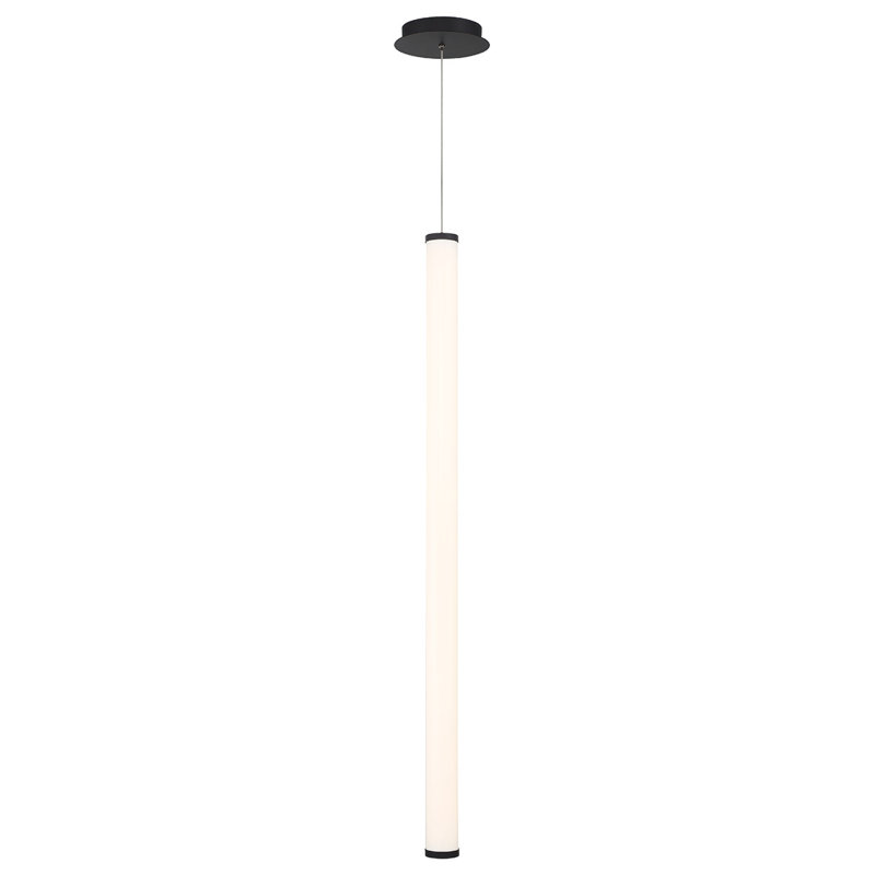 Luminaire suspendu cylindrique à 1 lumière DEL Mizuki, Noir, 45"