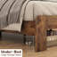 Base de lit, structure de lit plateforme en bois massif industriel, support de lattes en bois silencieux, grand espace de rangement sous le lit, aucun sommier requis, assemblage facile, base de lit robuste pour la chambre à coucher (sans matelas)-1674344453-1674344571