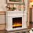 White Solid Wood Freestanding Fireplace