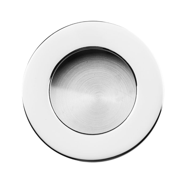 Plaque à tirer ronde, H 1,97 po x l 1,97 po x P 0,43 po, Acier inoxydable poli