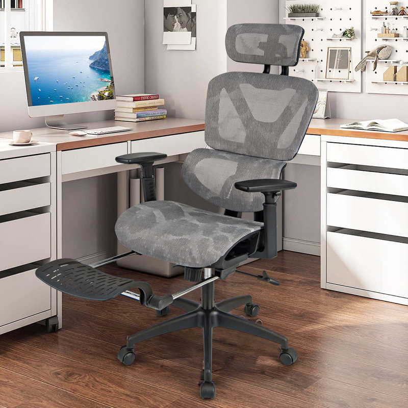 Inbox Zero Mesh Office Chair Executive Chair With 90°-120° Tilting Backrest Lumbar Support