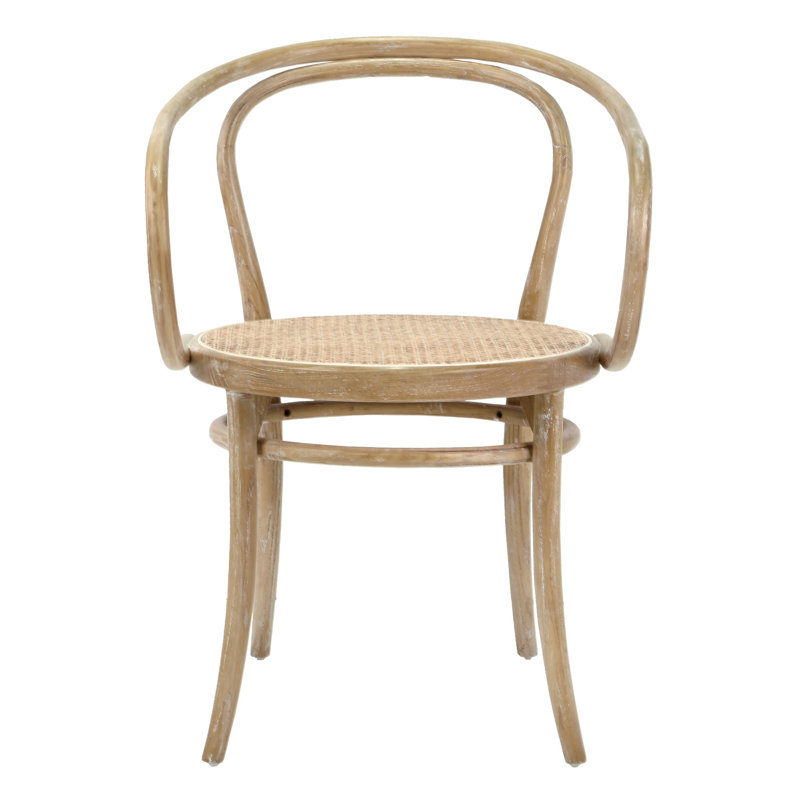 Fauteuil bistro en bois massif Diane, Brun bois flottant