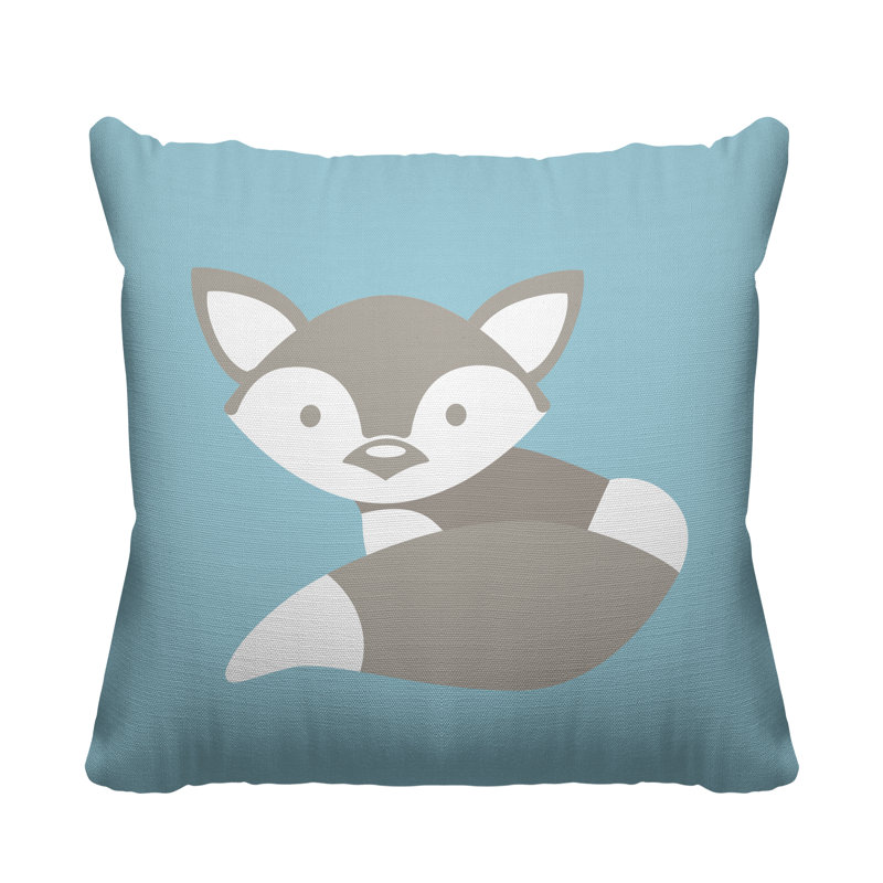 Coussin , H 15 po x l 15 po, Bleu pastel, Carré