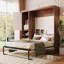 Lit escamotable double avec armoire - Aucun sommier requis, robuste et peu encombrant-338421332