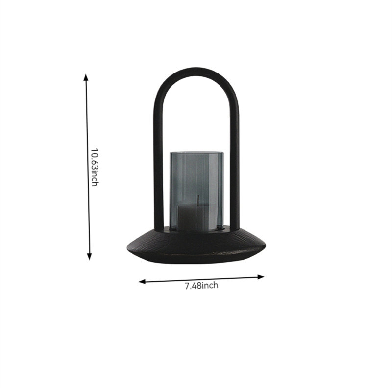 Metal Tabletop Candlestick, 10.63" H x 7.48" W x 7.48" D