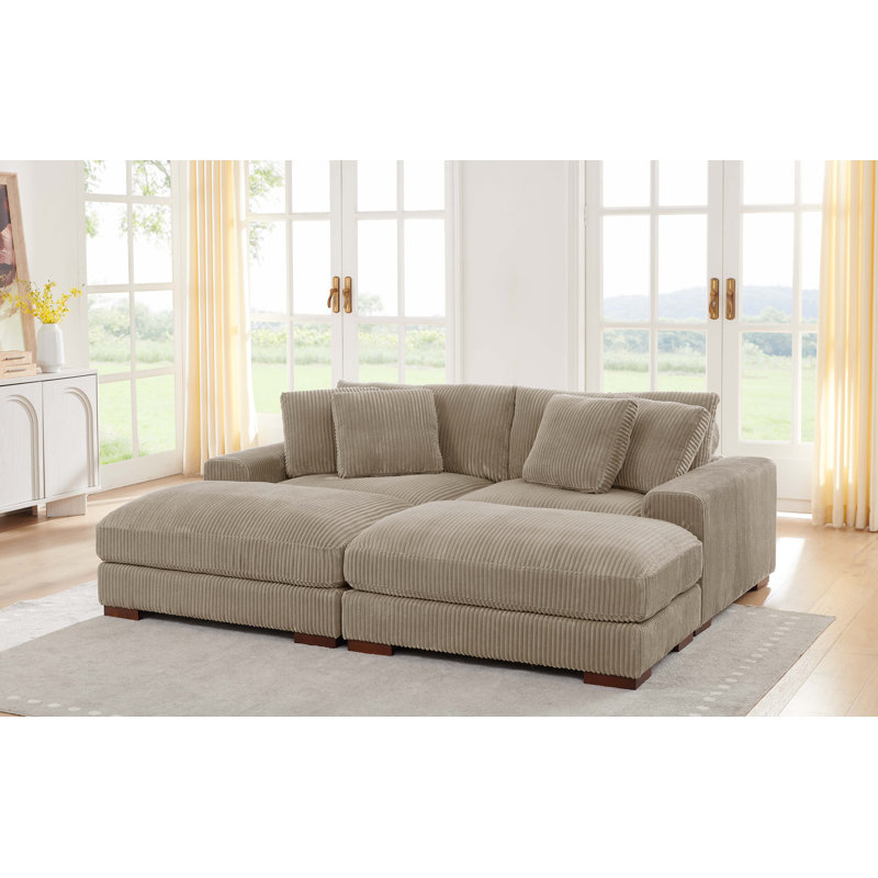 Braedon Modular Corduroy Sectional, Camel Corduroy