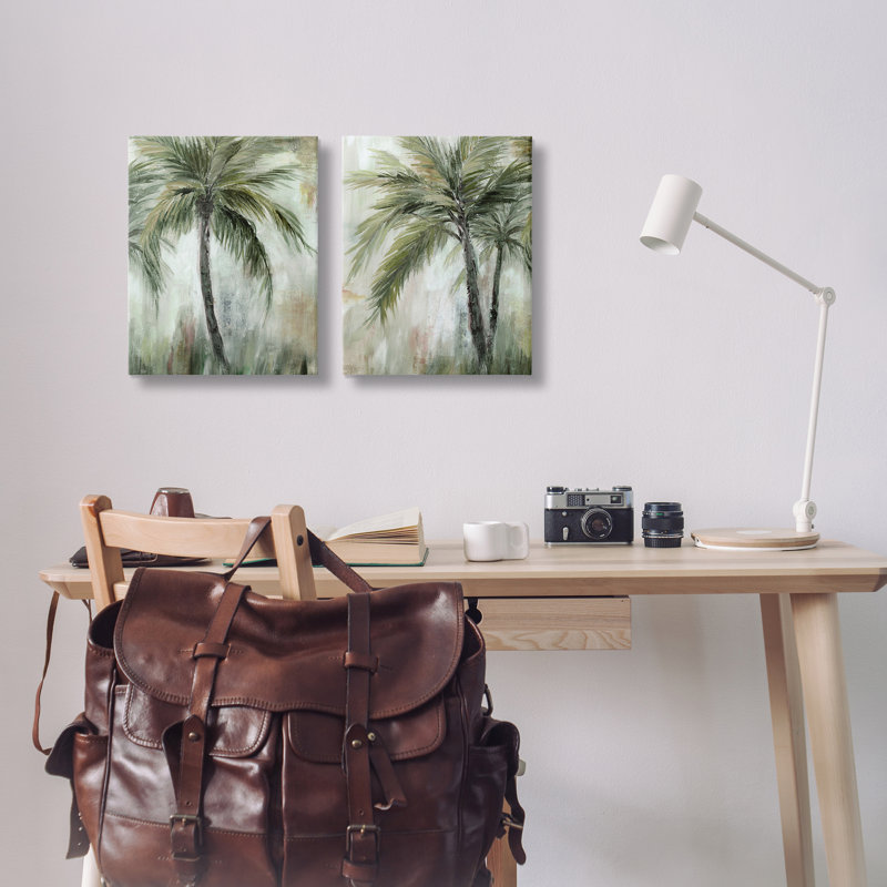  "Palm Trees Impressions", ensemble de 2 toiles murales par Nan, H 20 po x l 16 po