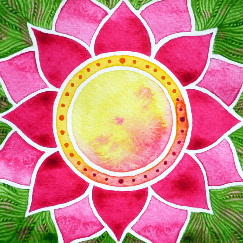 Adeja Chakra, signe symbole sur toile, H 12 po x l 12 po