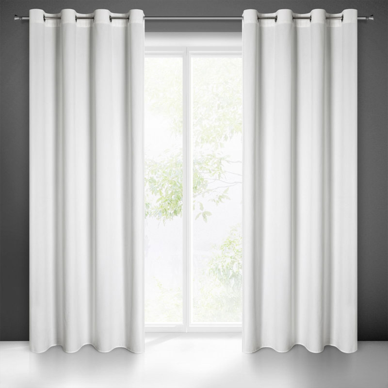 Tavarozzi Blackout Curtains Single Panel, White