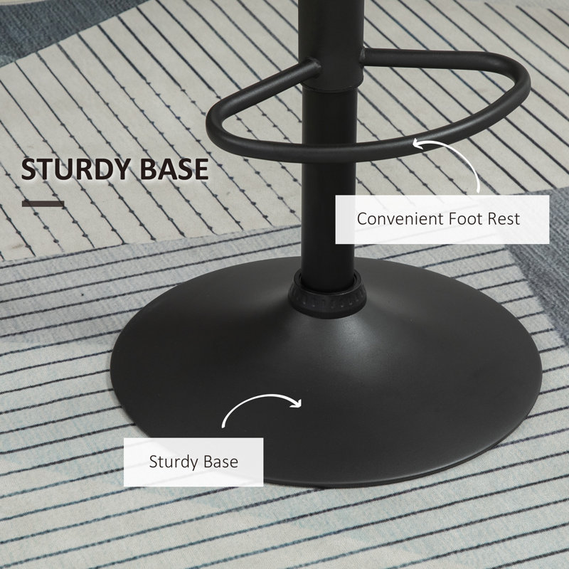 Swivel Upholstered Adjustable Height Counter Stool with Metal Frame