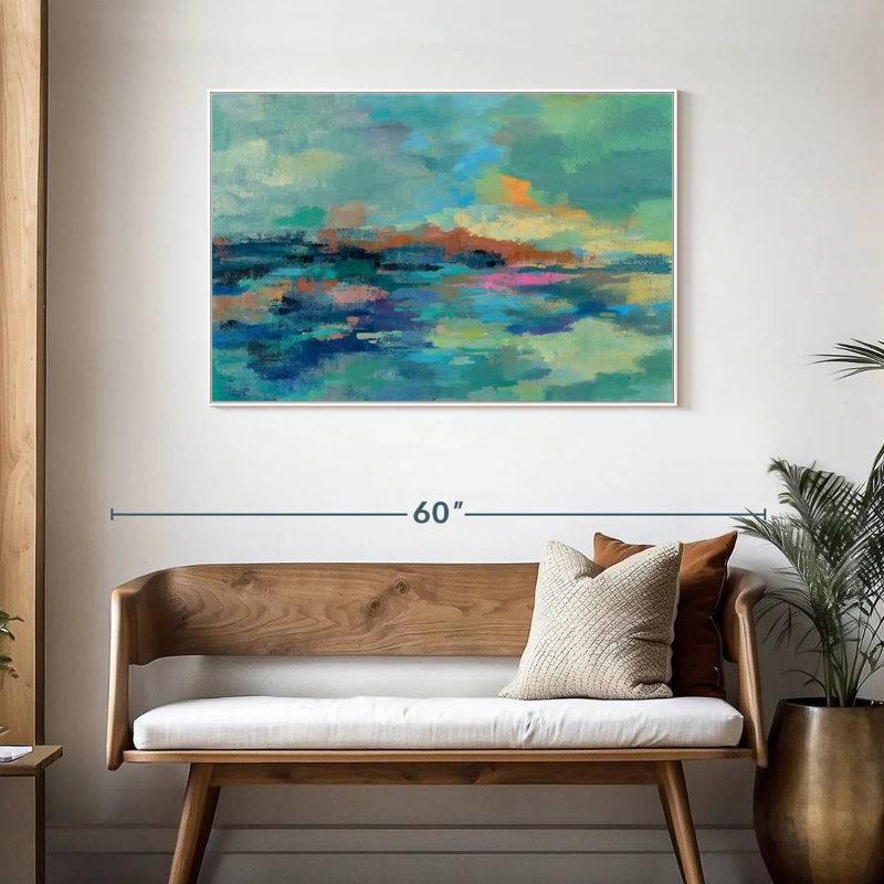 Été bord de mer Luper, Cadre flottant blanc, 40 po x 27 po