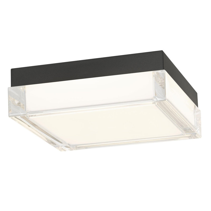 Plafonnier encastré 8 po à DEL noir intégré, Noir, H 2,5 po x l 8 po x P 8 po, 20 V