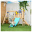 Portique en bois 3-en-1 avec glissade, mur d'escalade et jeux Outsunny