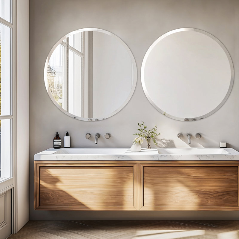 Miroir de salle de bain sans cadre, H 31,5 po x l 31,5 po