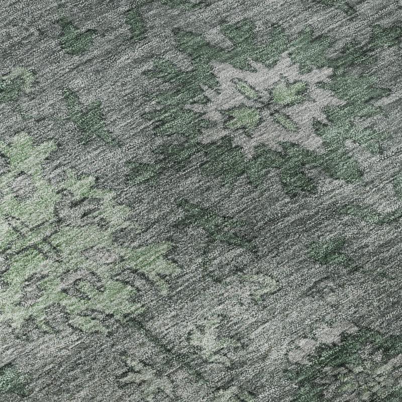 Premium Machine Washable Mayfield AMF2051 Global Rug, 8' x 10', Aloe