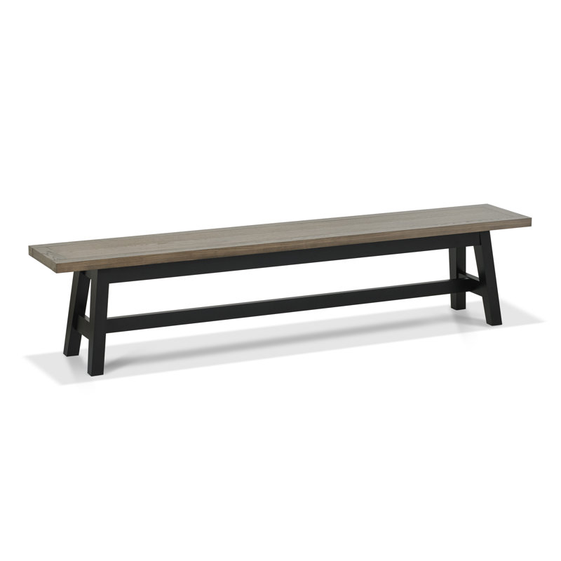 Wolbach Bench, Peppercorn, Weathered Oak