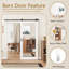 Aucun assemblage requis, porte de grange à double miroir coulissante à finition blanche et portes de garde-robe en bois manufacturé avec quincaillerie d'installation-128772322-128772329
