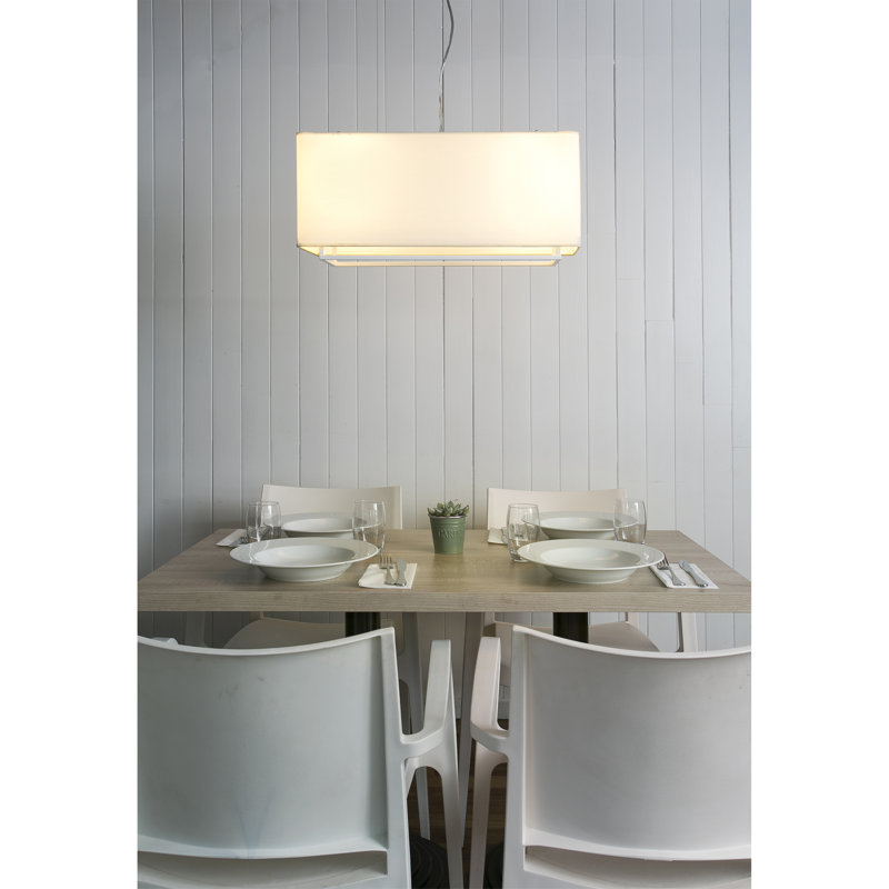 Vesper 2 - Light Square/Rectangle Pendant, White