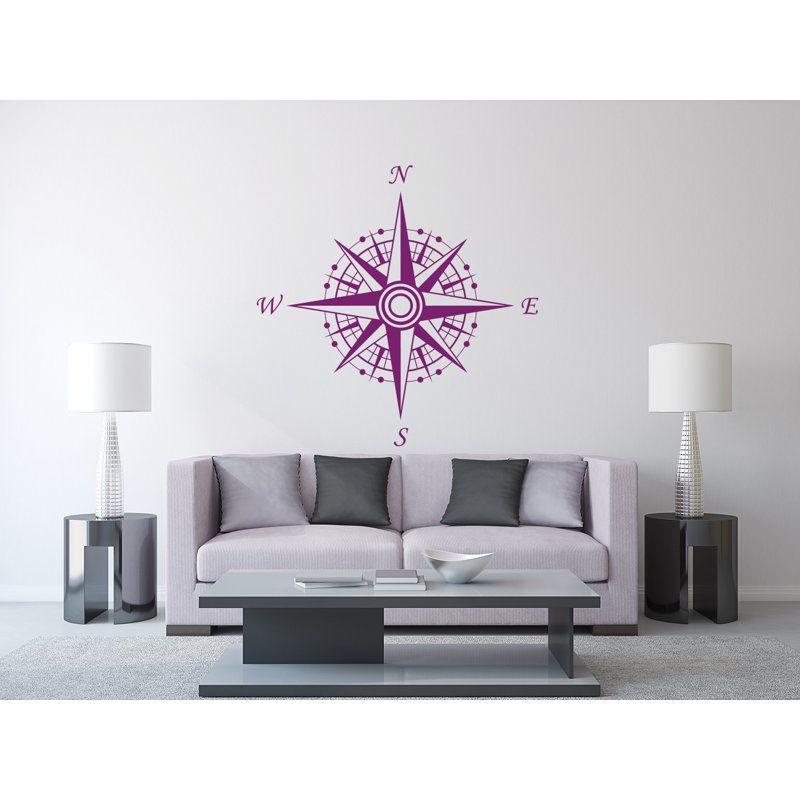 Décalcomanie murale autocollante compass, Violet