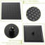 Pomme de douche double 12 po, noir mat, ensemble mural carré noir avec pomme de douche