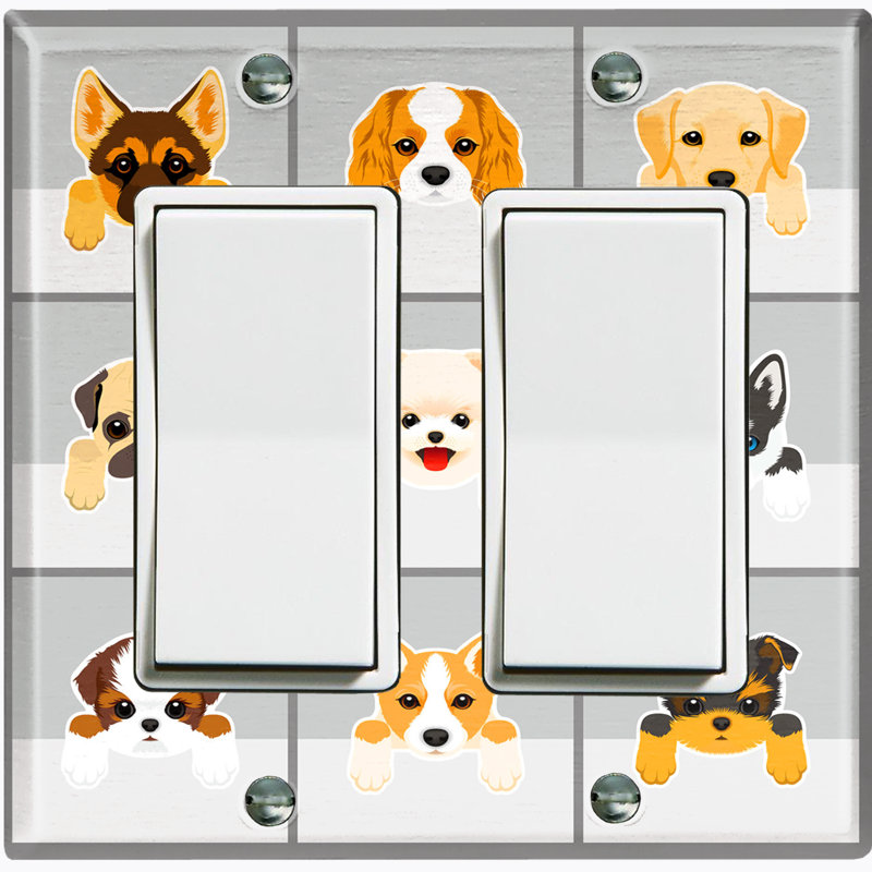 Patterned 2 - Gang Toggle Light Switch Standard Wall Plate