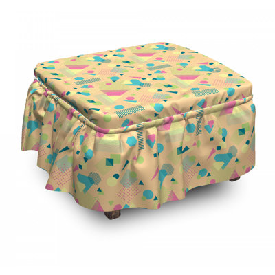Housse pour repose-pieds memphis triangle lines