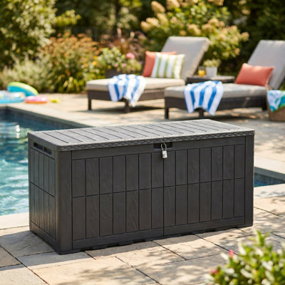 Coffre extérieur pour terrasse avec serrure