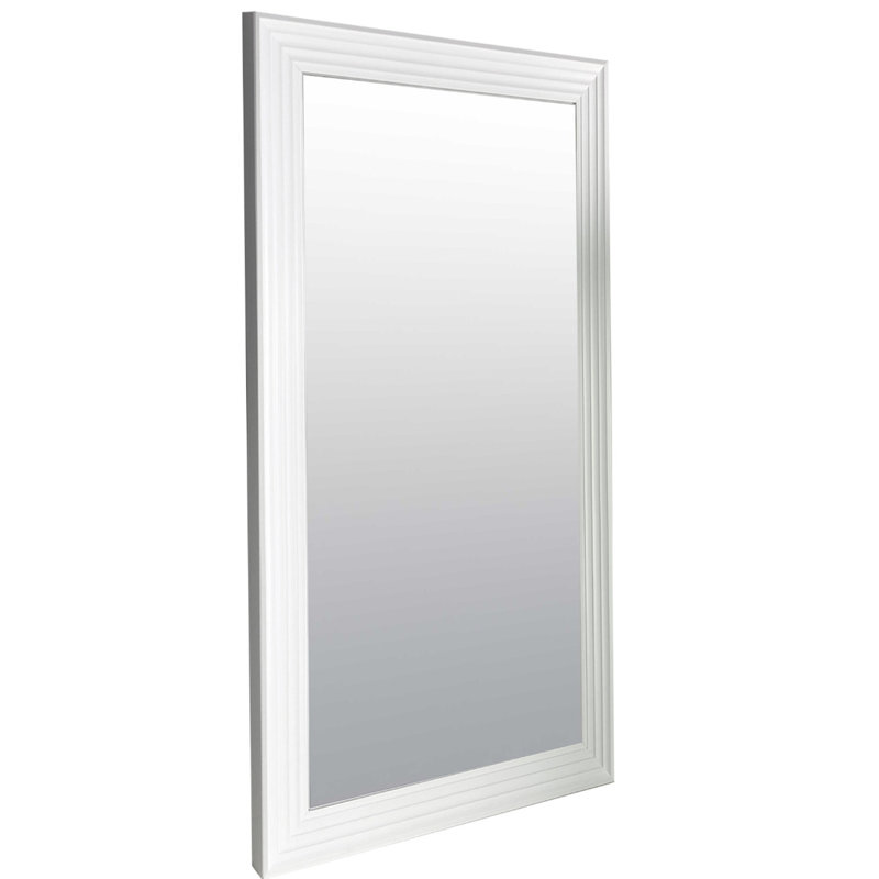 Efrat Wood Flat Wall Mirror, 66cm x 30cm, White