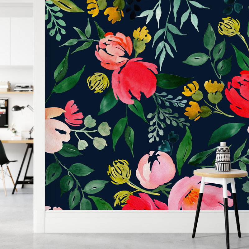 Floral Wall Mural, 0.84' W x 8.34' L