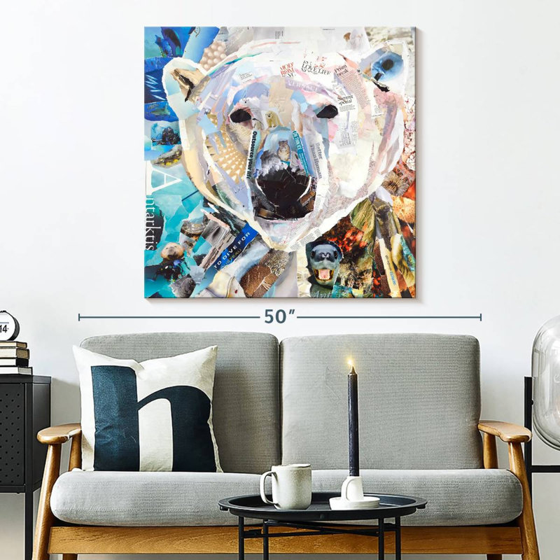 Brampt Polar Bear Collage, 33'' H x 33'' W