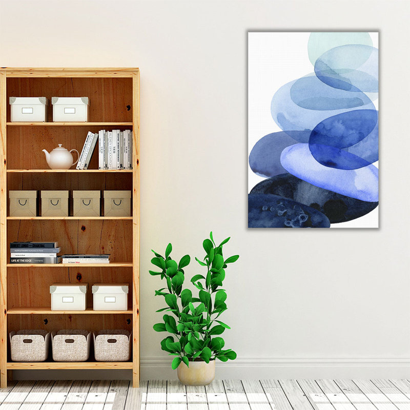 River Worn Pebbles I - reproduction d'art sur toile, H 30 po x l 20 po