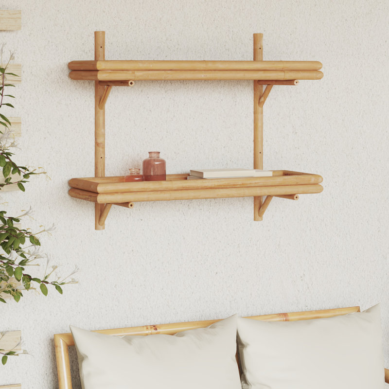 Bamboo Bracket Shelf, 60cm H x 75cm W x 26cm D