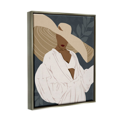 Boho Sun Hat, botanique, feuille, art giclée encadrée par Ziwei Li