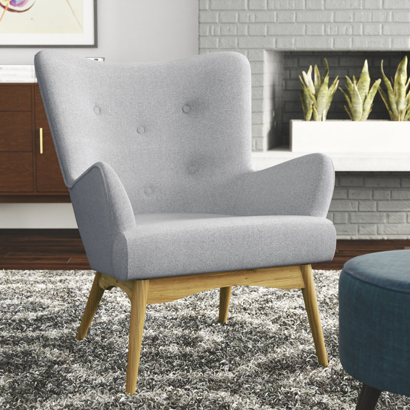 Holli Upholstered Wingback Chair, Hamilton Grey